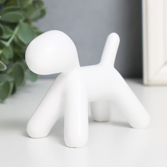 Фигурка полистоун «Собака», белый, 10×7.8×5.4 см