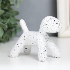 Фигурка полистоун «Собака», белый в крапинку, 10×7.8×5.4 см