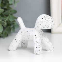 Фигурка полистоун «Собака», белый в крапинку, 10×7.8×5.4 см
