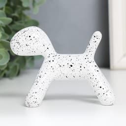 Фигурка полистоун «Собака», белый в крапинку, 10×7.8×5.4 см