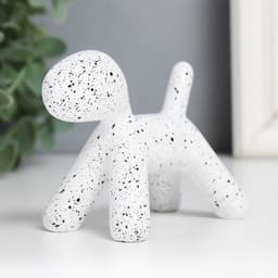 Фигурка полистоун «Собака», белый в крапинку, 10×7.8×5.4 см