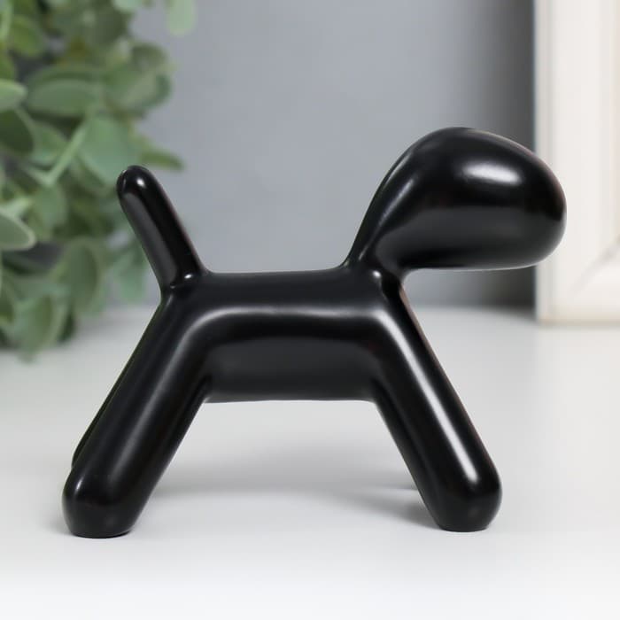 Фигурка полистоун «Собака», чёрный, 10×7.8×5.4 см