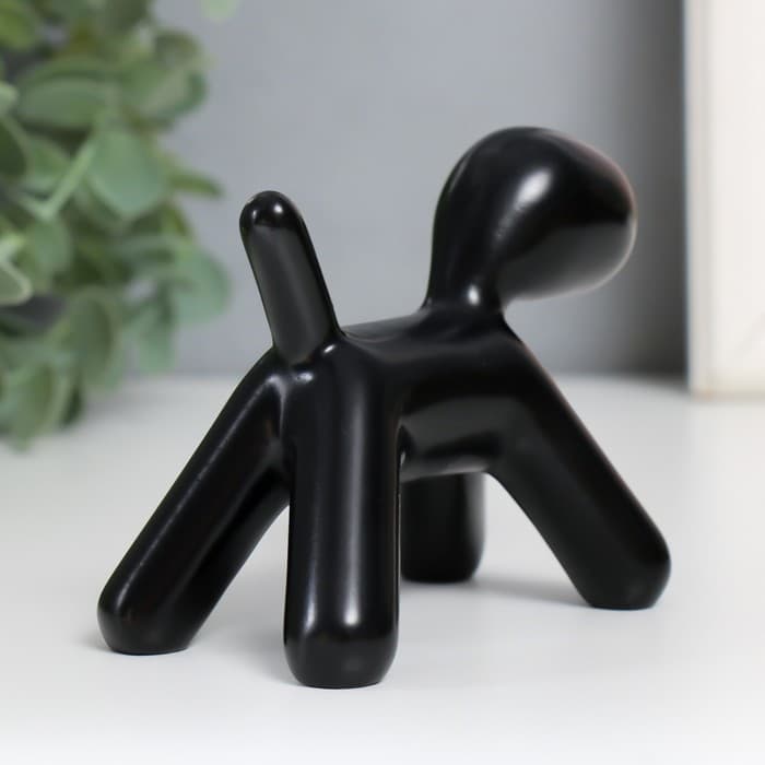 Фигурка полистоун «Собака», чёрный, 10×7.8×5.4 см