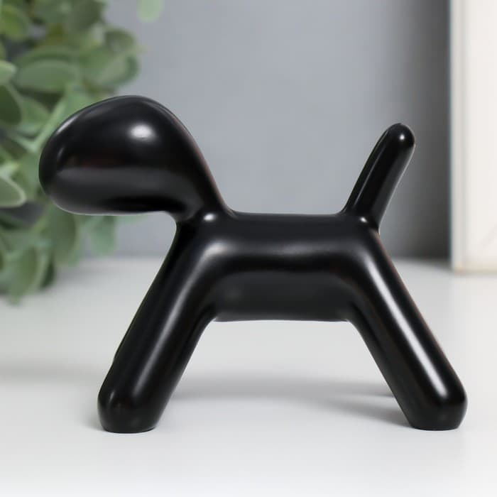 Фигурка полистоун «Собака», чёрный, 10×7.8×5.4 см