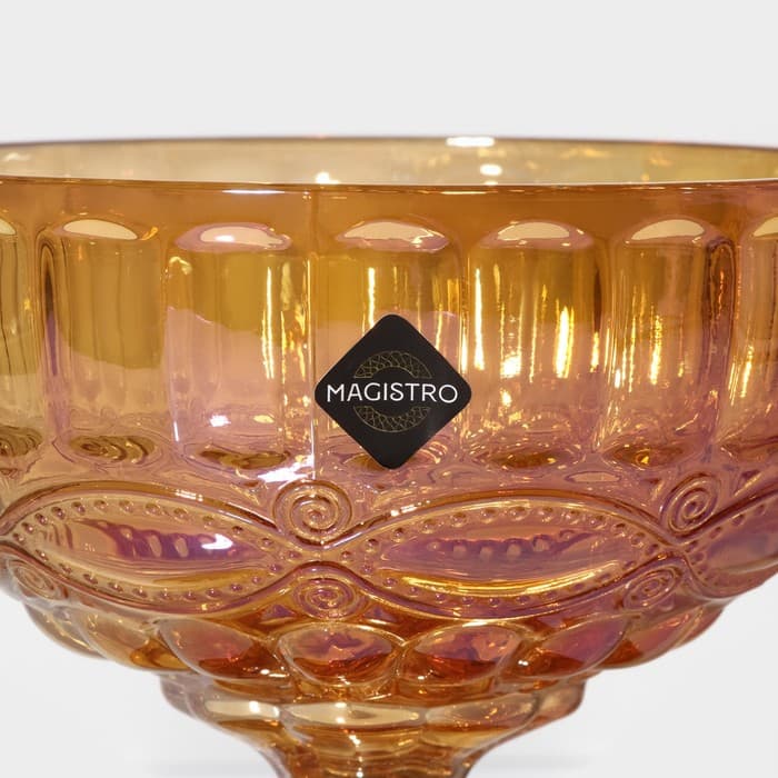 Креманка Magistro «Ла-Манш», 350 мл, 12×10.5 см, стекло, янтарная