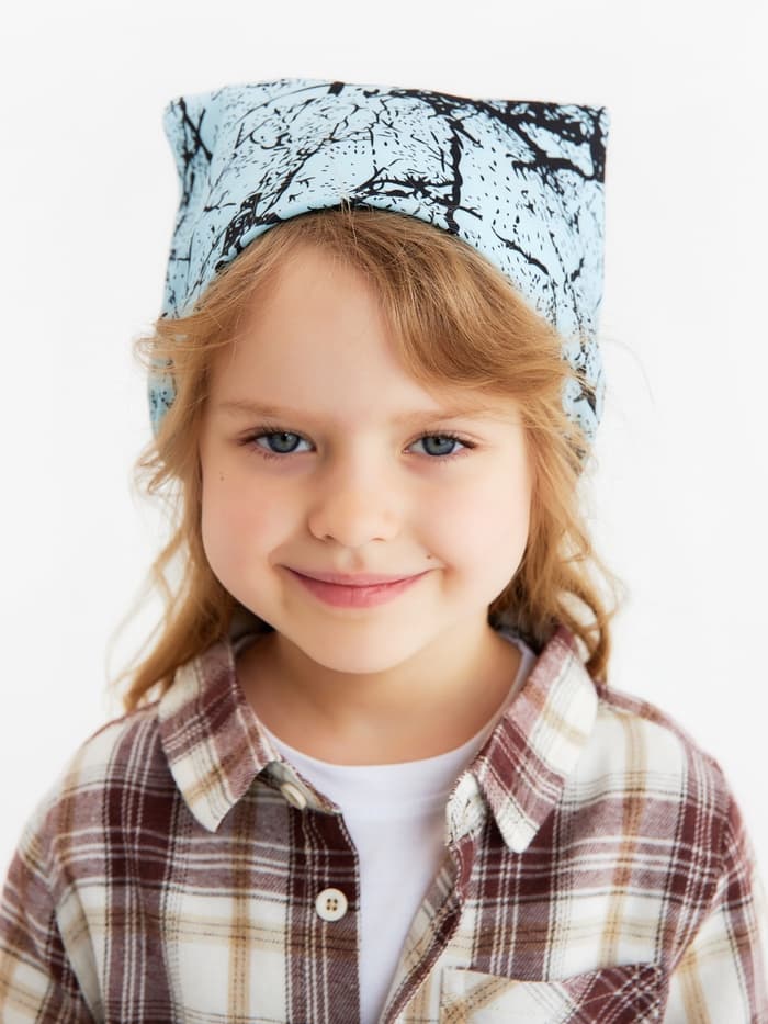 Косынка для девочки MINAKU «Узор», голубая, размер 50