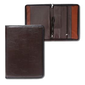 Папка деловая, искусственная кожа, для бумаг, 370×275×30 мм, с металлическим прижимом, ручка-петля «Люкс» коричневая 6Д041