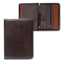 Папка деловая, искусственная кожа, для бумаг, 370×275×30 мм, с металлическим прижимом, ручка-петля «Люкс» коричневая 6Д041