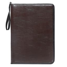 Папка деловая, искусственная кожа, для бумаг, 370×275×30 мм, с металлическим прижимом, ручка-петля «Люкс» коричневая 6Д041