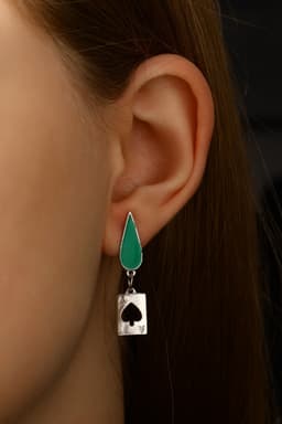 Набор 2 предмета: серьги, кольцо «Аниме», звезда и капля, зелёно-розовый в серебре