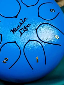 Глюкофон - музыкальный инструмент, синий, 8 лепестков, 15×9 см