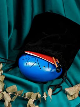 Глюкофон - музыкальный инструмент, синий, 8 лепестков, 15×9 см