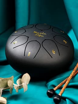 Глюкофон - музыкальный инструмент, черный, 8 лепестков, 15×9 см