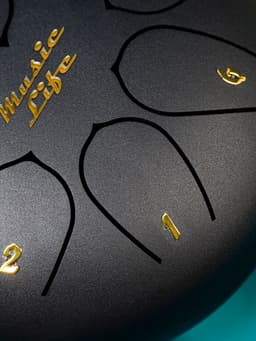 Глюкофон - музыкальный инструмент, черный, 8 лепестков, 15×9 см