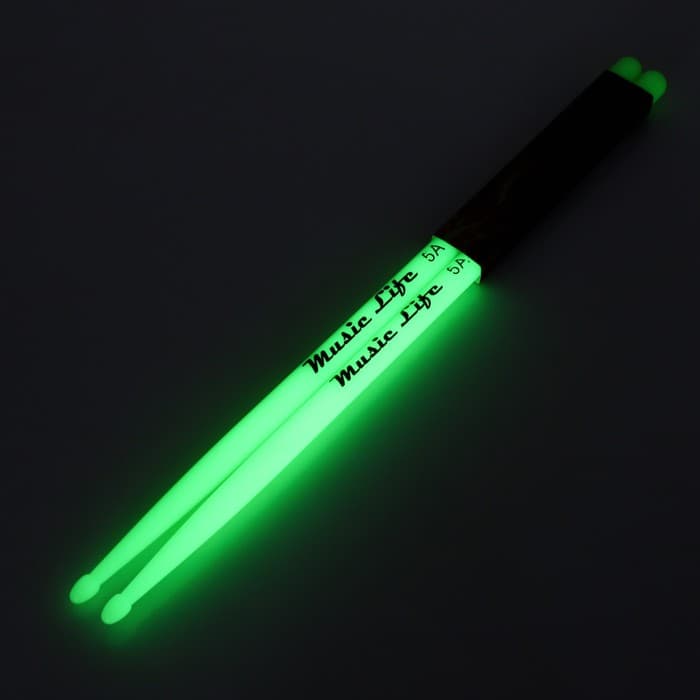 Барабанные палочки Music Life 5 А зеленые, светящиеся