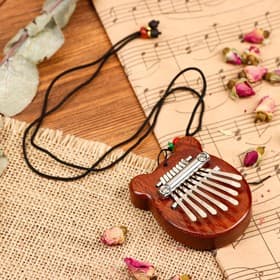 Калимба Music Life «Медвежонок», 8.5×6.5×3.5 см, 8 язычков, деревянная, коричневая