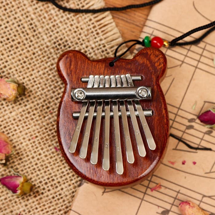 Калимба Music Life «Медвежонок», 8.5×6.5×3.5 см, 8 язычков, деревянная, коричневая