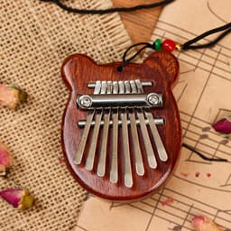 Калимба Music Life «Медвежонок», 8.5×6.5×3.5 см, 8 язычков, деревянная, коричневая