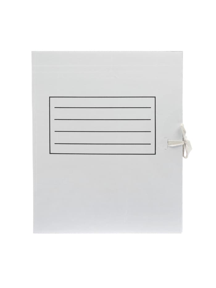 Папка архивная с завязками Calligrata, микрогофрокартон, 100 мм, до 900 л, белая