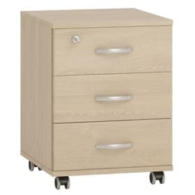 Тумба выкатная, 3 ящика, 454×482×562 мм, цвет дуб сонома