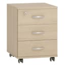 Тумба выкатная, 3 ящика, 454×482×562 мм, цвет дуб сонома