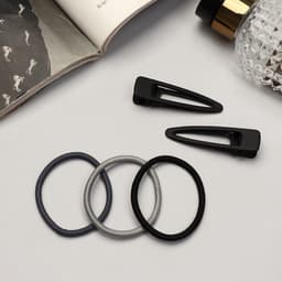 Набор для волос QF «Лиора», 6 резинок, 2 заколки 5 см, классика, чёрно-серый