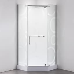 Душевое ограждение Comforty 31NR, матовое стекло с рисунком круги, 90×90×197.5 см