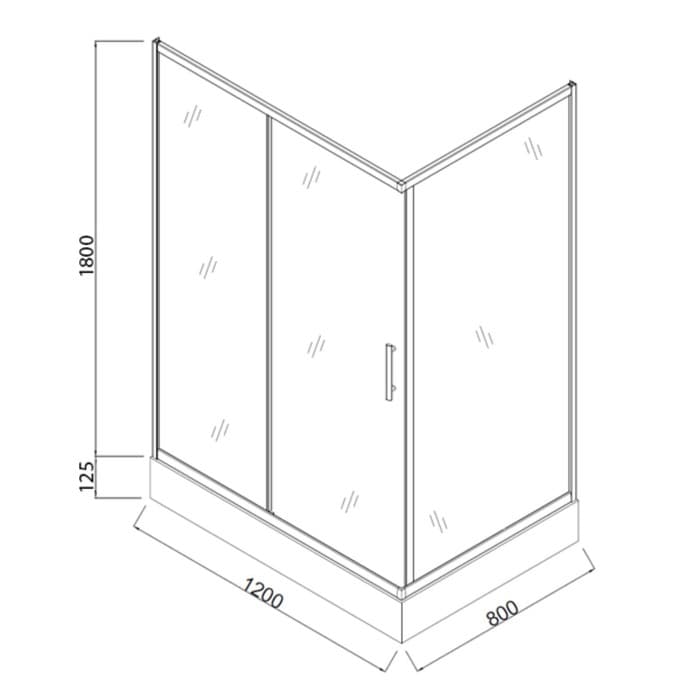 Душевое ограждение Comforty 33R, матовое стекло с рисунком круги, 120×80×192.5 см