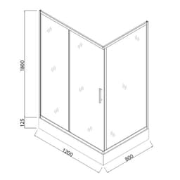 Душевое ограждение Comforty 33R, матовое стекло с рисунком круги, 120×80×192.5 см