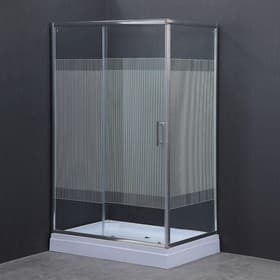 Душевое ограждение Comforty 33V, прозрачное стекло с рисунком линии, 120×80×192.5 см