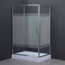 Душевое ограждение Comforty 33V, прозрачное стекло с рисунком линии, 120×80×192.5 см