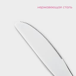 Ножи десертные Доляна, длина 20.5 см, толщина 5 мм, набор 3 шт., нержавеющая сталь, серебристые