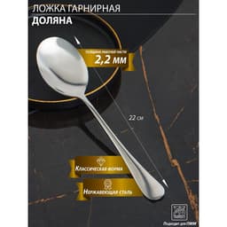 Ложка гарнирная из нержавеющей стали Доляна, h=22 см, толщина 2.2 мм, 410 сталь