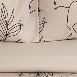 Постельное бельё евро «Этель» Graphic flowers, мако-сатин