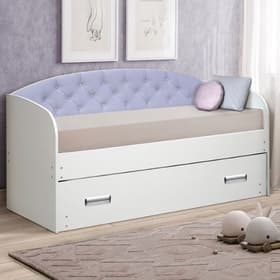 Кровать выдвижная, с мягкой спинкой, 800×1900 мм, 700×1800 мм, велюр, цвет белый