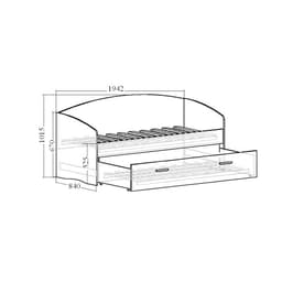 Кровать выдвижная, с мягкой спинкой, 800×1900 мм, 700×1800 мм, велюр, цвет белый