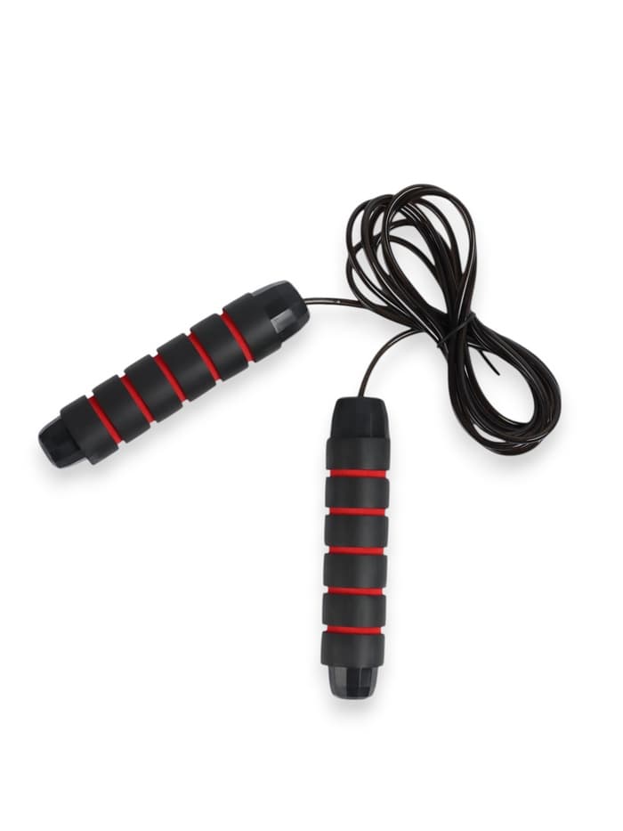 Скакалка спортивная ONLYTOP, 2.8 м, регулируемая, скоростная, с подшипником, чёрная, красная