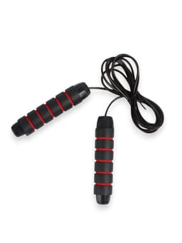 Скакалка спортивная ONLYTOP, 2.8 м, регулируемая, скоростная, с подшипником, чёрная, красная