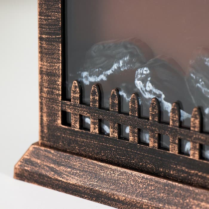 Ночник «Камин» LED от батареек 3хАА USB черный с медной патиной 12×14.5×26.5 см