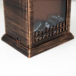 Ночник «Камин» LED от батареек 3хАА USB черный с медной патиной 12×14.5×26.5 см