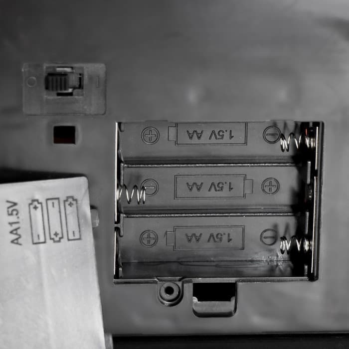 Ночник «Камин» LED от батареек 3хАА USB черный с медной патиной 12×14.5×26.5 см