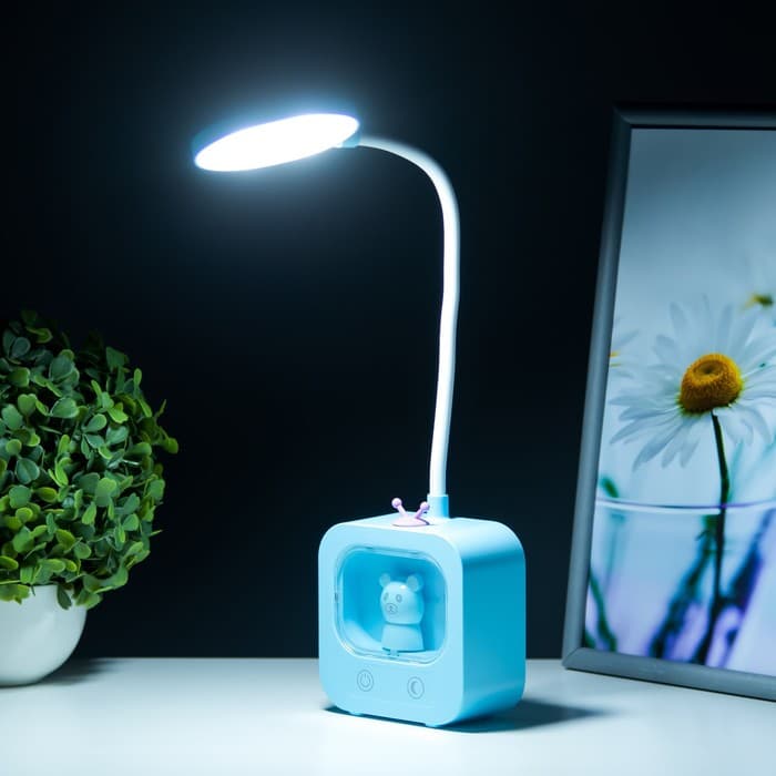 Лампа настольная RISALUX «Мишка», светодиодная, 5 Вт, USB, АКБ, МИКС, 5×10×43 см