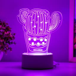 Светильник 3D RISALUX «Кактус», LED-ночник, белый 14×9.5×15 см