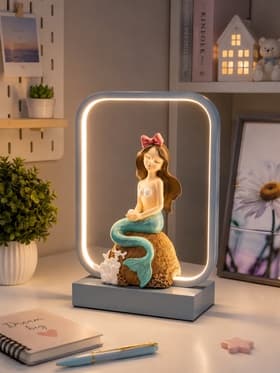Лампа настольная RISALUX «Русалка», светодиодная, 15 Вт, голубая, 24×10×34 см