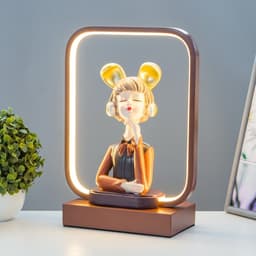 Настольная лампа «Девушка в наушниках» LED 15 Вт коричневый 24×10×34 см RISALUX