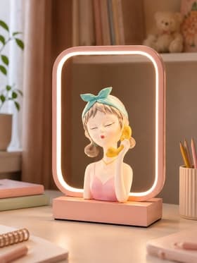 Лампа настольная RISALUX «Девушка с телефоном», светодиодная, 15 Вт, коричневая, 24×10×34 см
