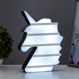 Фигурка светящаяся RISALUX «Единорог», LED-ночник, английский алфавит, цифры, от батареек/USB, 27.5×20×5 см