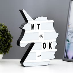 Фигурка светящаяся RISALUX «Единорог», LED-ночник, английский алфавит, цифры, от батареек/USB, 27.5×20×5 см