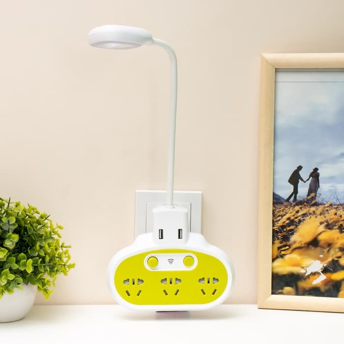 Бра с розетками «Модерни», LED, 5 Вт, бело-зелёное, 15.5×3.4×42 см