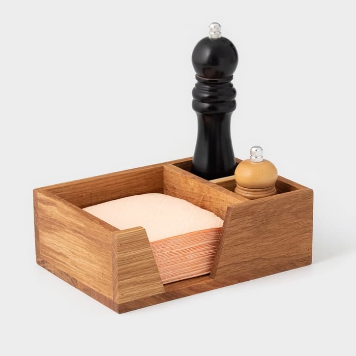 Подставка - салфетница деревянная Adelica, 21.5×15×7.5 см, дуб